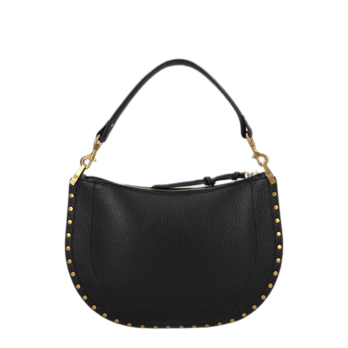 Oskan Soft Zip Full-Grain Leather Shoulder Bag - Black