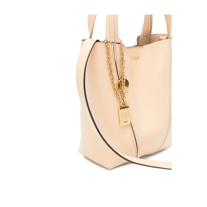 Spin Small Calf Leather Tote - Petal Beige