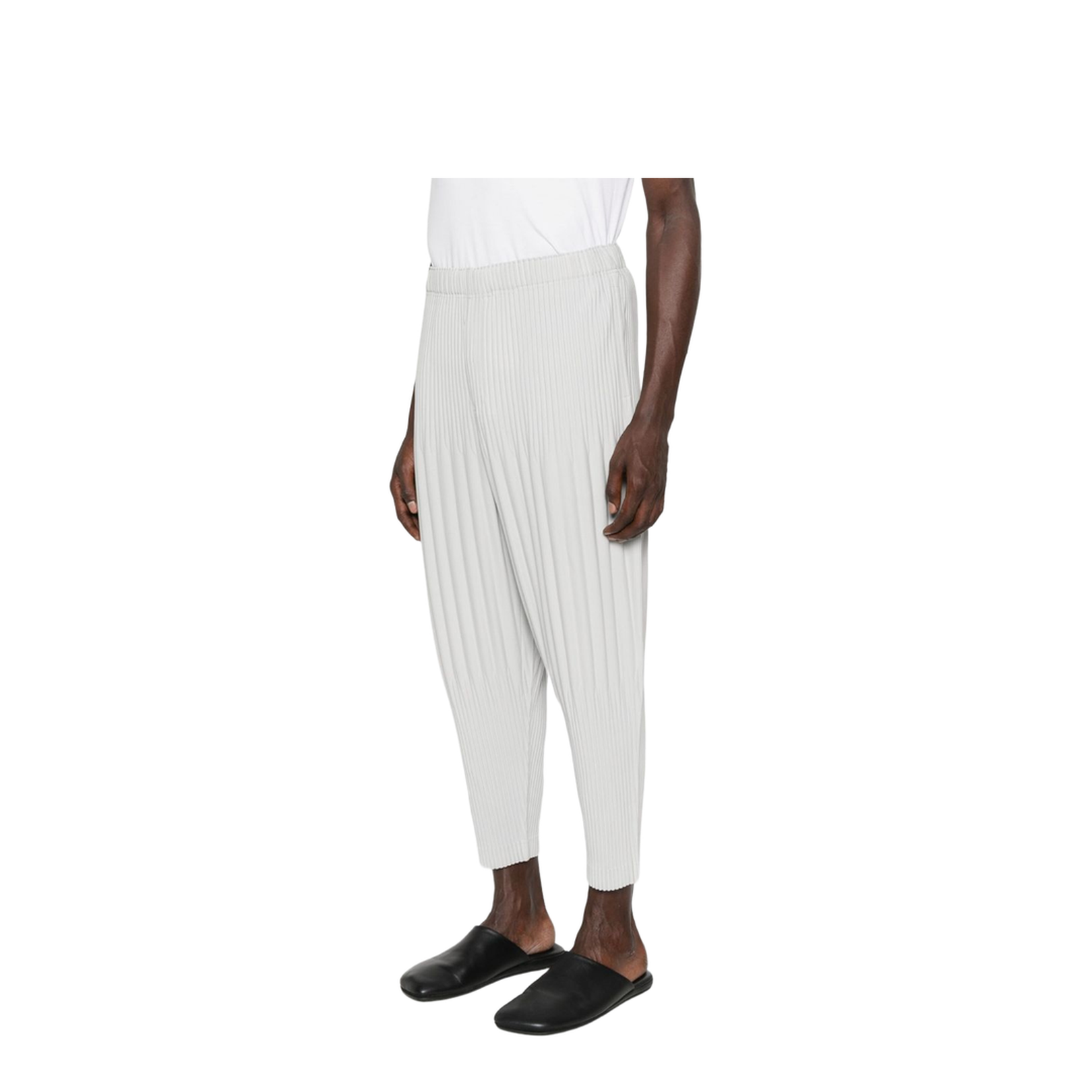 Light Grey Plissé Finish Straight Leg Pull-On Style