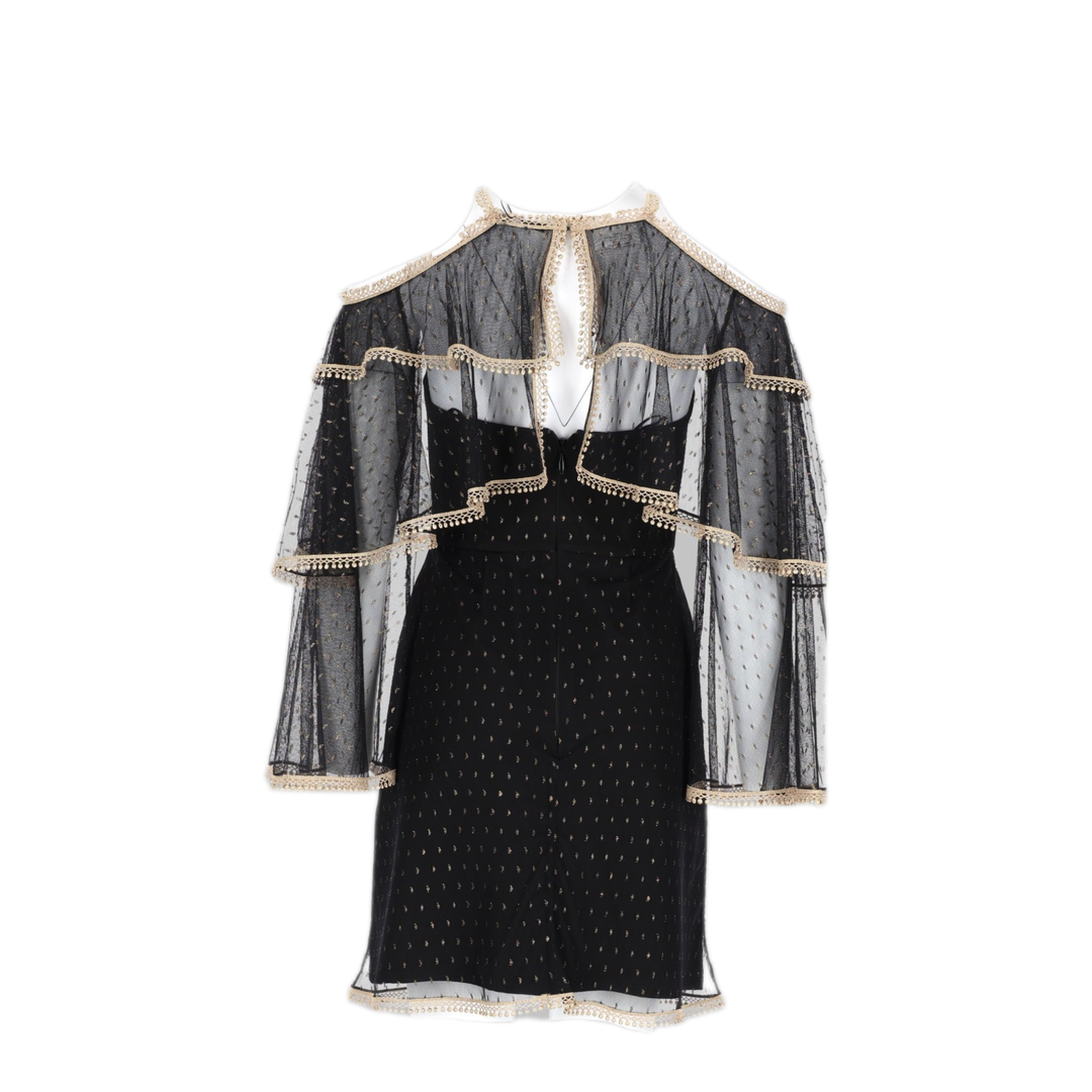 MAYFEYR - THURLEY - Abito Con Cappa In Tulle Plumetis - 1405956BLACKGOLD