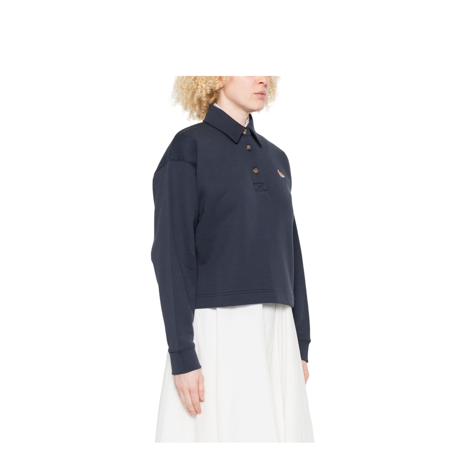 Baby Fox Cotton Polo Sweatshirt