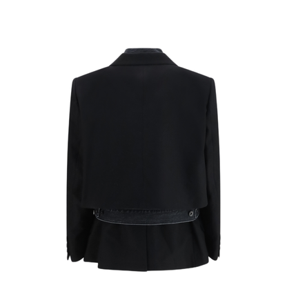MAYFEYR - Sacai - Wool Flannel And Denim Jacket - 2608639001