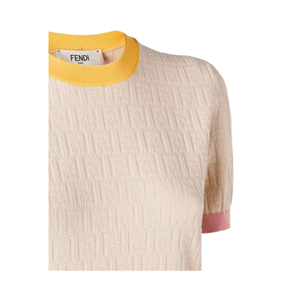 Ecrù Polo T-Shirt With Jacquard