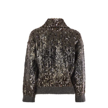 Dazzling Dégradé Embroidery Mohair and Wool Cardigan