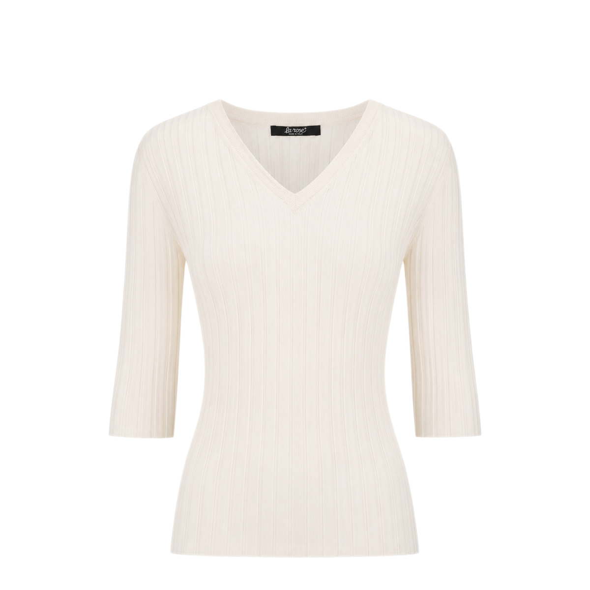 MAYFEYR - LA ROSE - V Neck Cash Silk Knitwear Cream - MG30532225