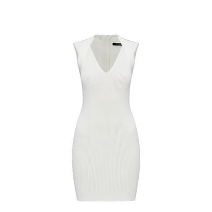 Mini Ribbed Dress White