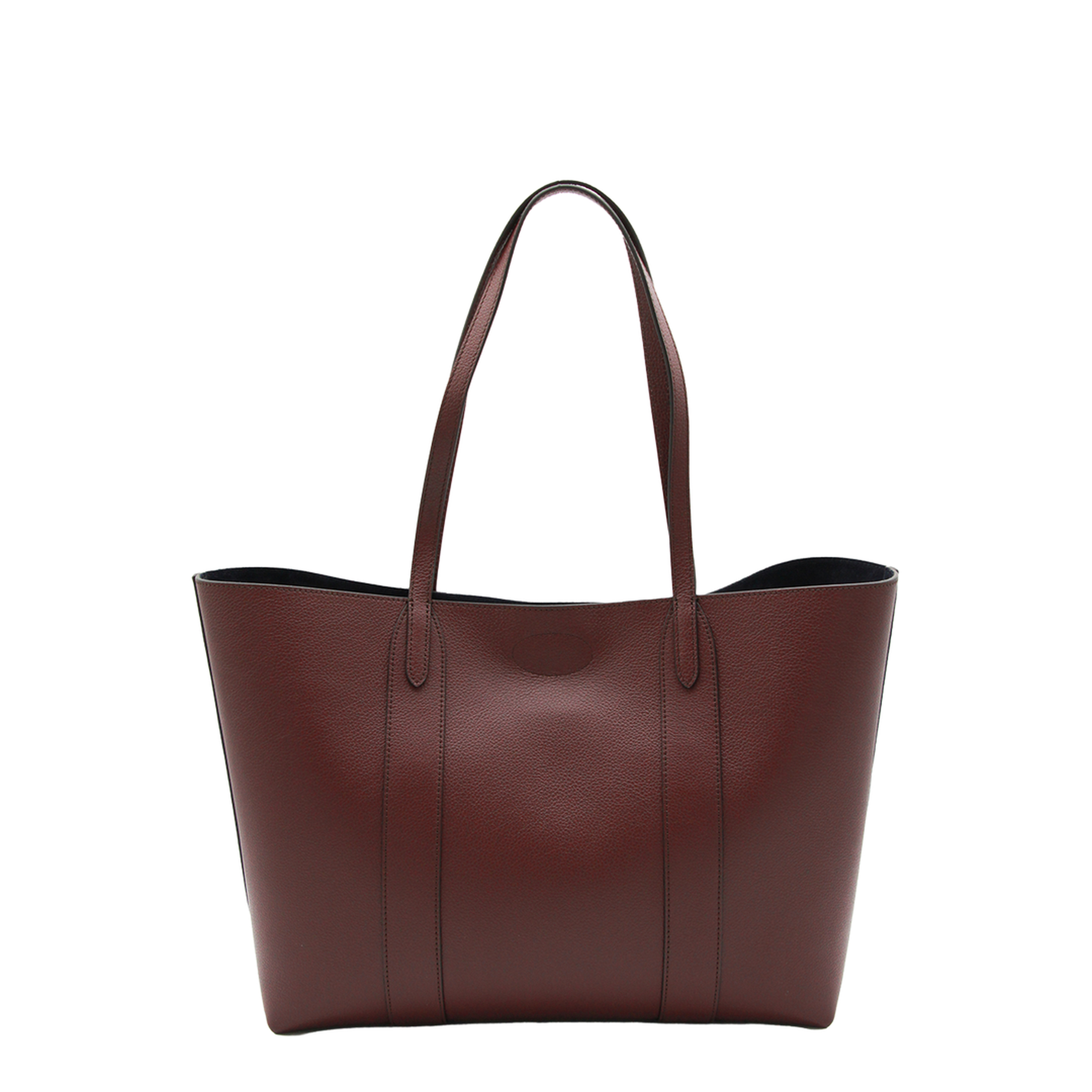Bayswater Small Classic Grain Leather Tote - Burgundy
