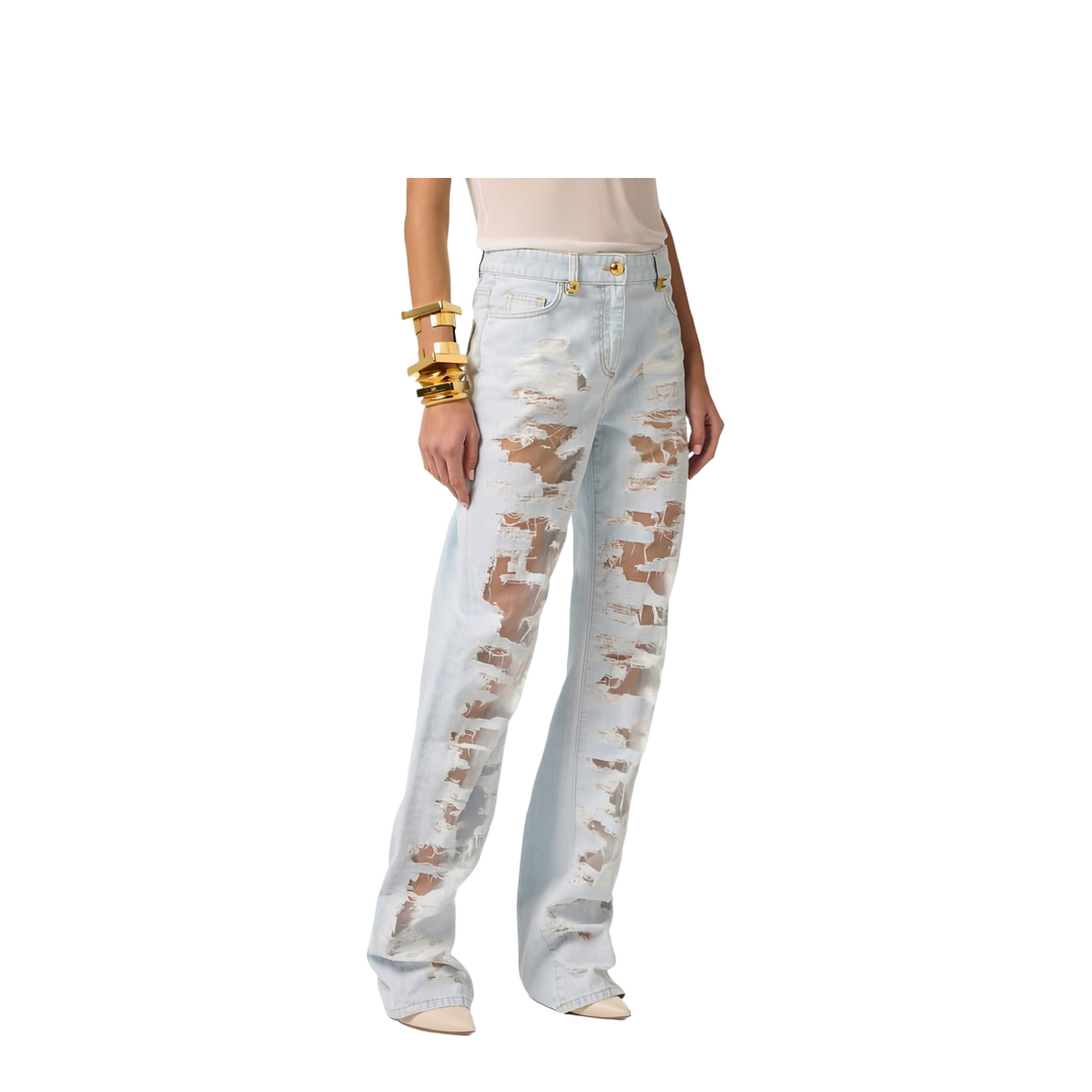 MAYFEYR - Elisabetta Franchi - Clear Blue Jeans - PJ32N62E2FF6