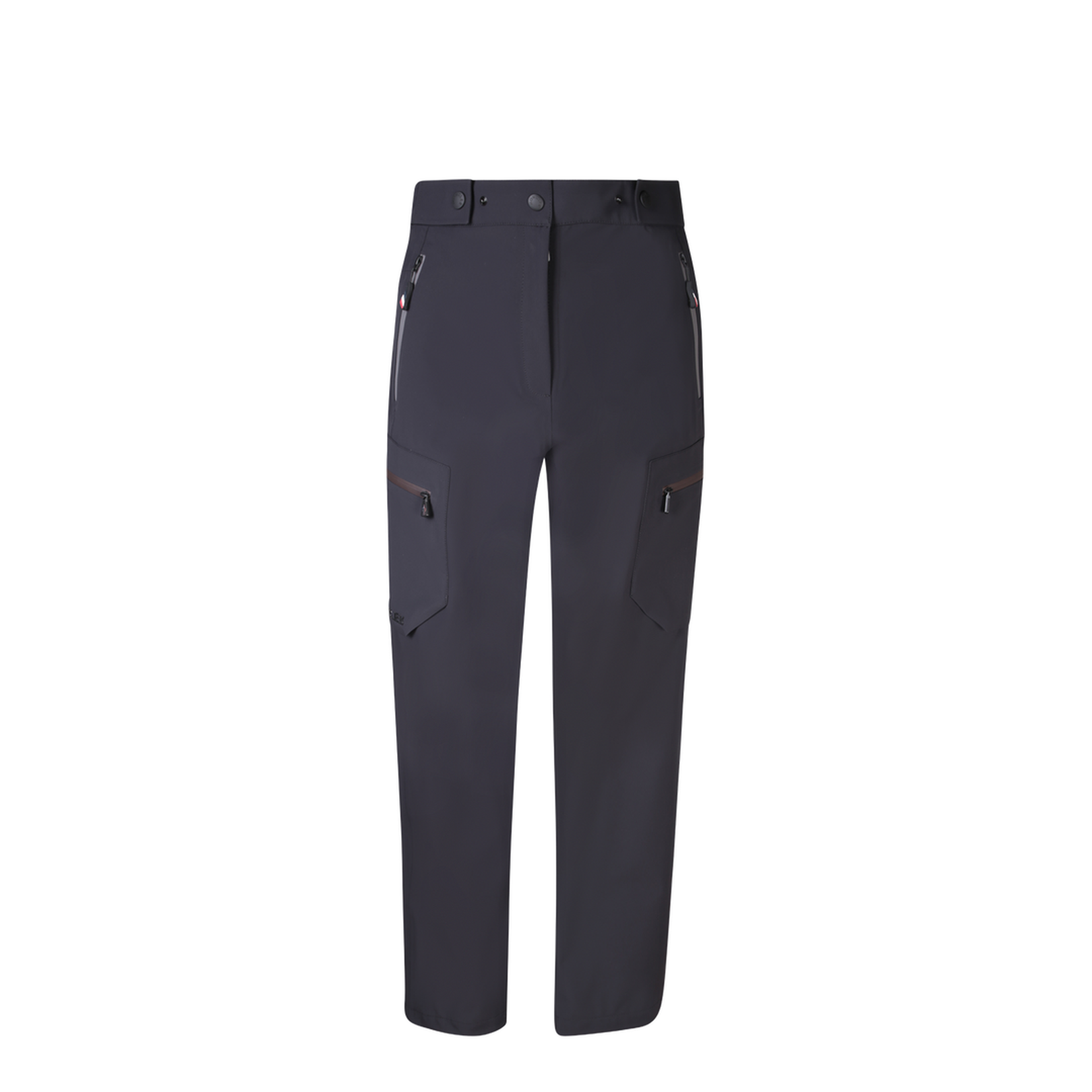 Ergonomic design, use of technical fabric, zippered pockets.