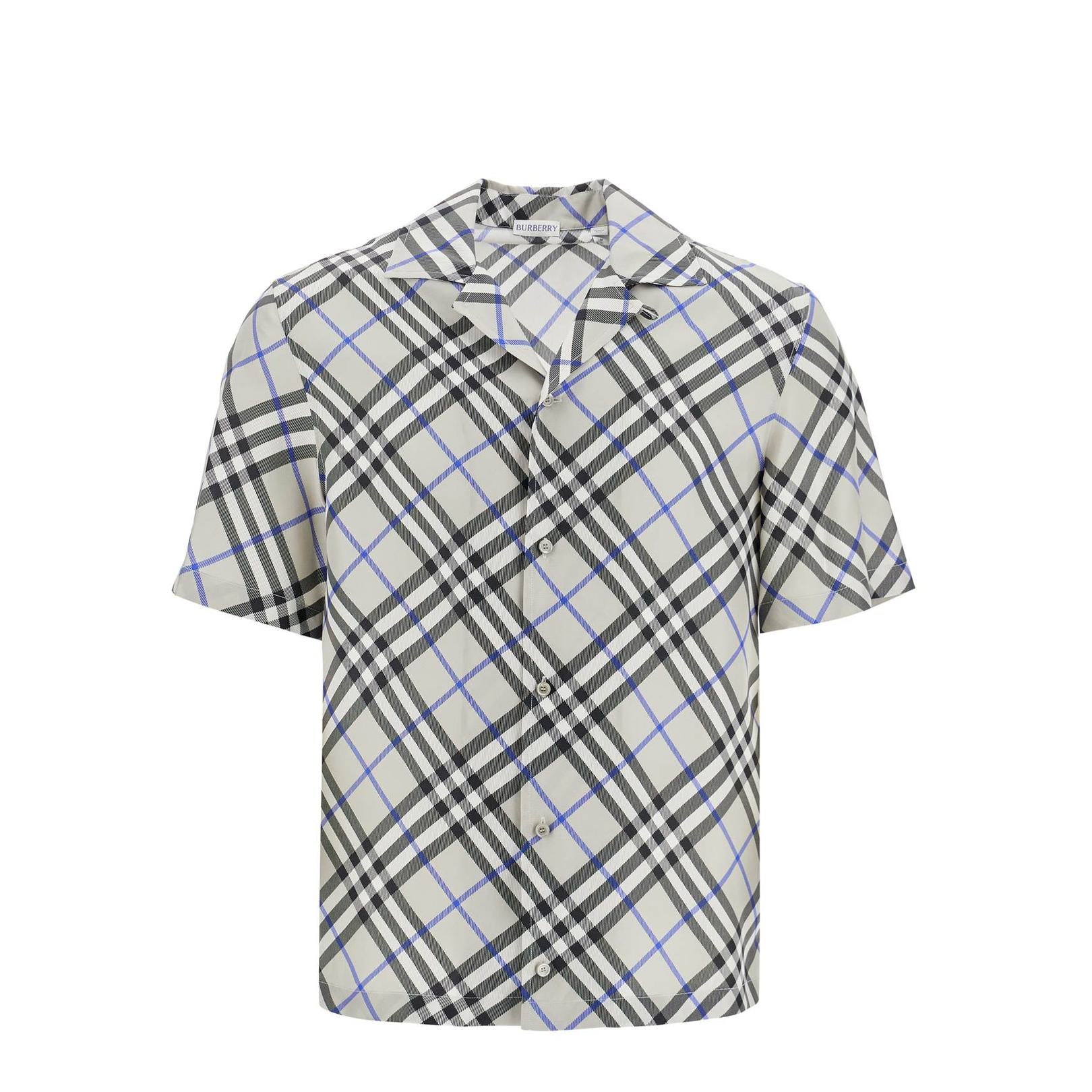 Burberry ered silk short-sleeved shirt