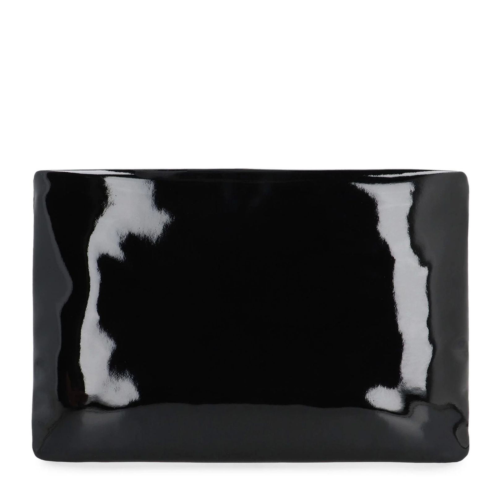 Puffy Small Leather Clutch Bags - Black