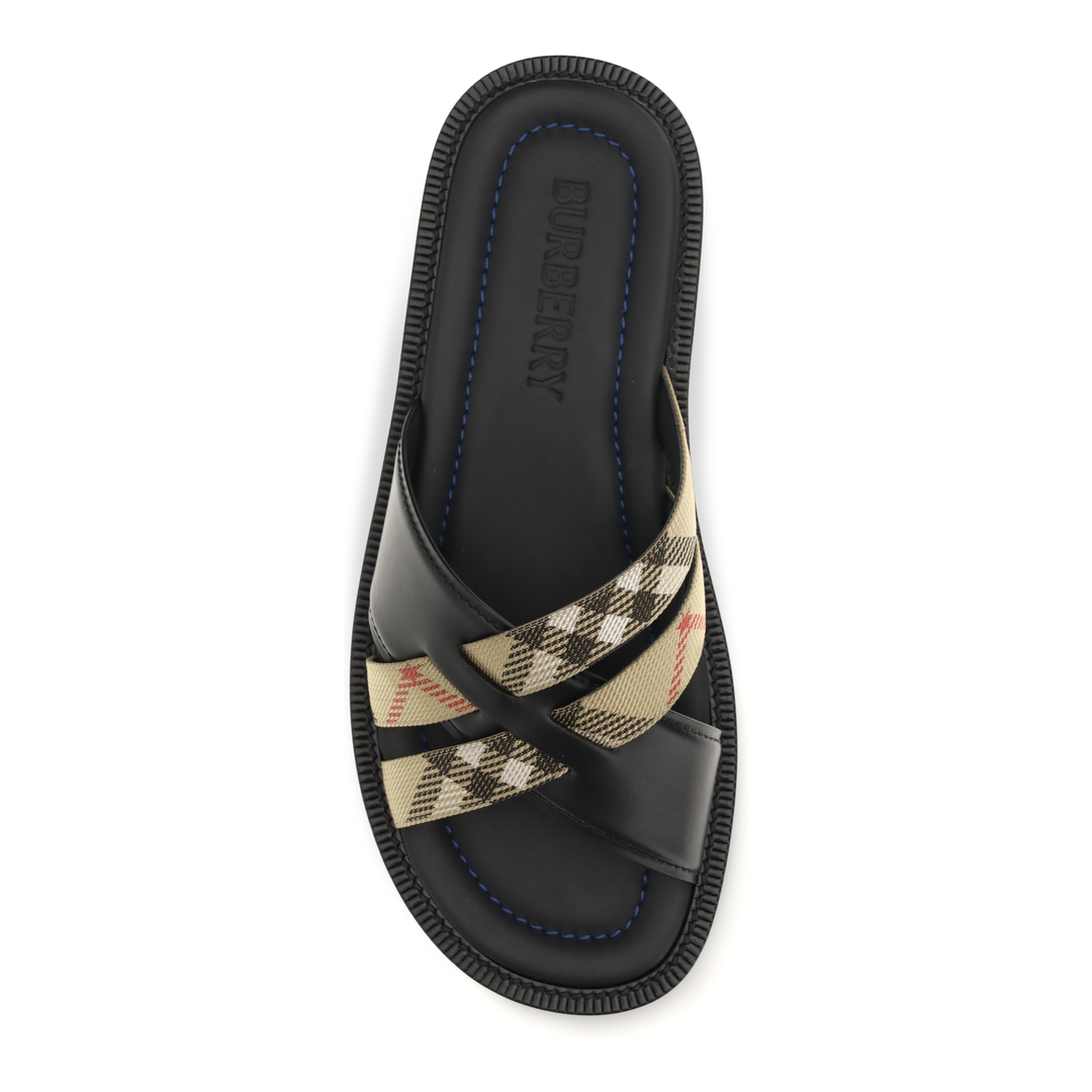 MAYFEYR - Burberry - Drift Leather And Check Sandals - 8118779