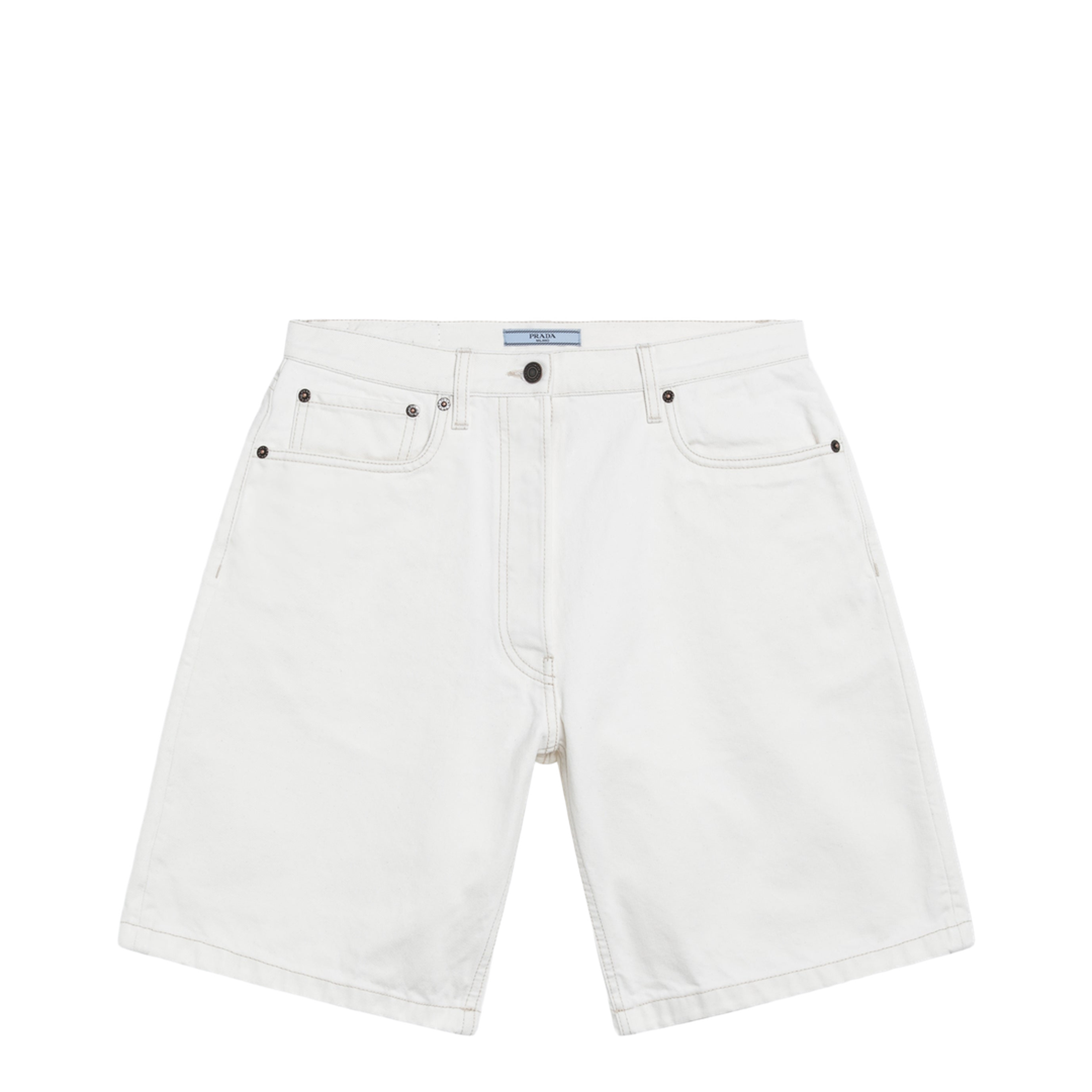 MAYFEYR - Prada - White Old Denim Bermuda Shorts - GFP566OOO1954F01CD