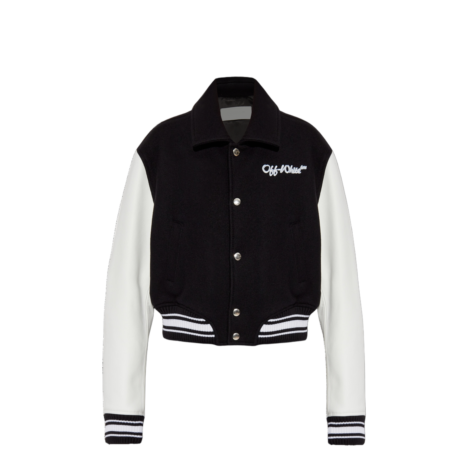 Jacket with leather sleeves