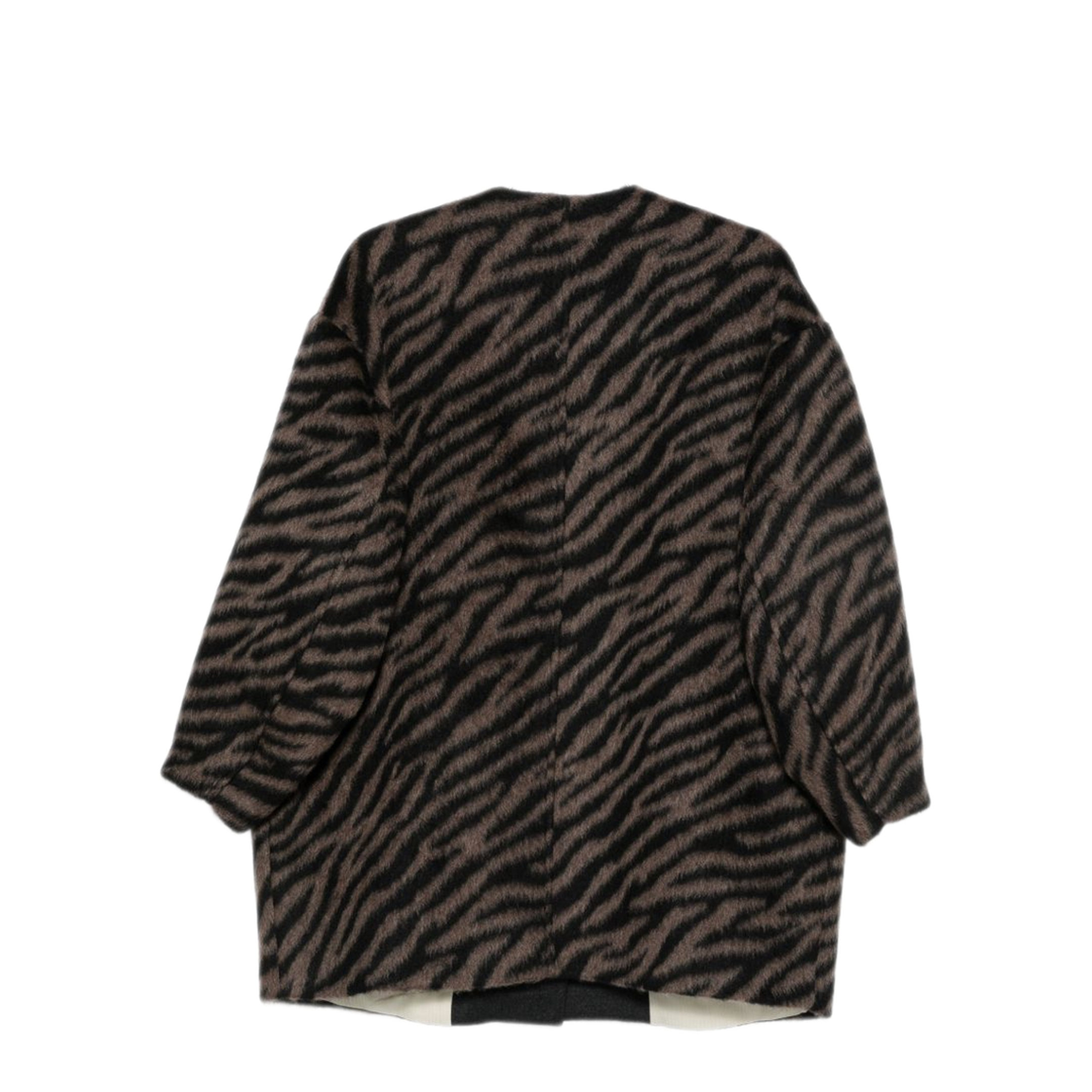 MAYFEYR - Alysi - Brown Tiger Print Brushed Texture Coat - 166929A6239TIGRE