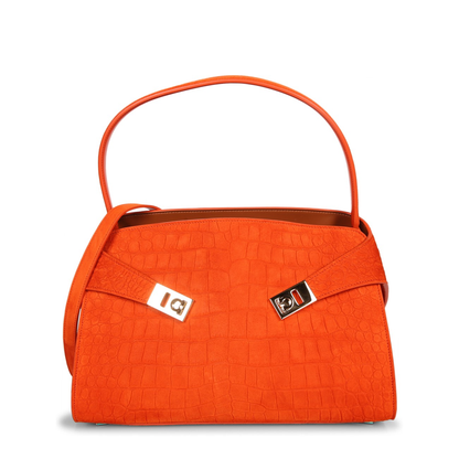 MAYFEYR - Ferragamo - Structured Design. Crocodile Pattern. Shiny Metal Details. Slim Shoulder Strap. - 792870219816034
