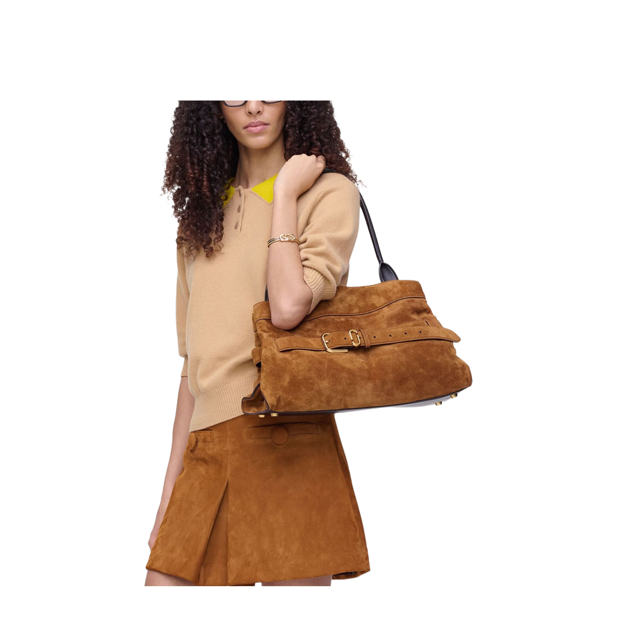 Dakota Large Suede Satchel - Copper
