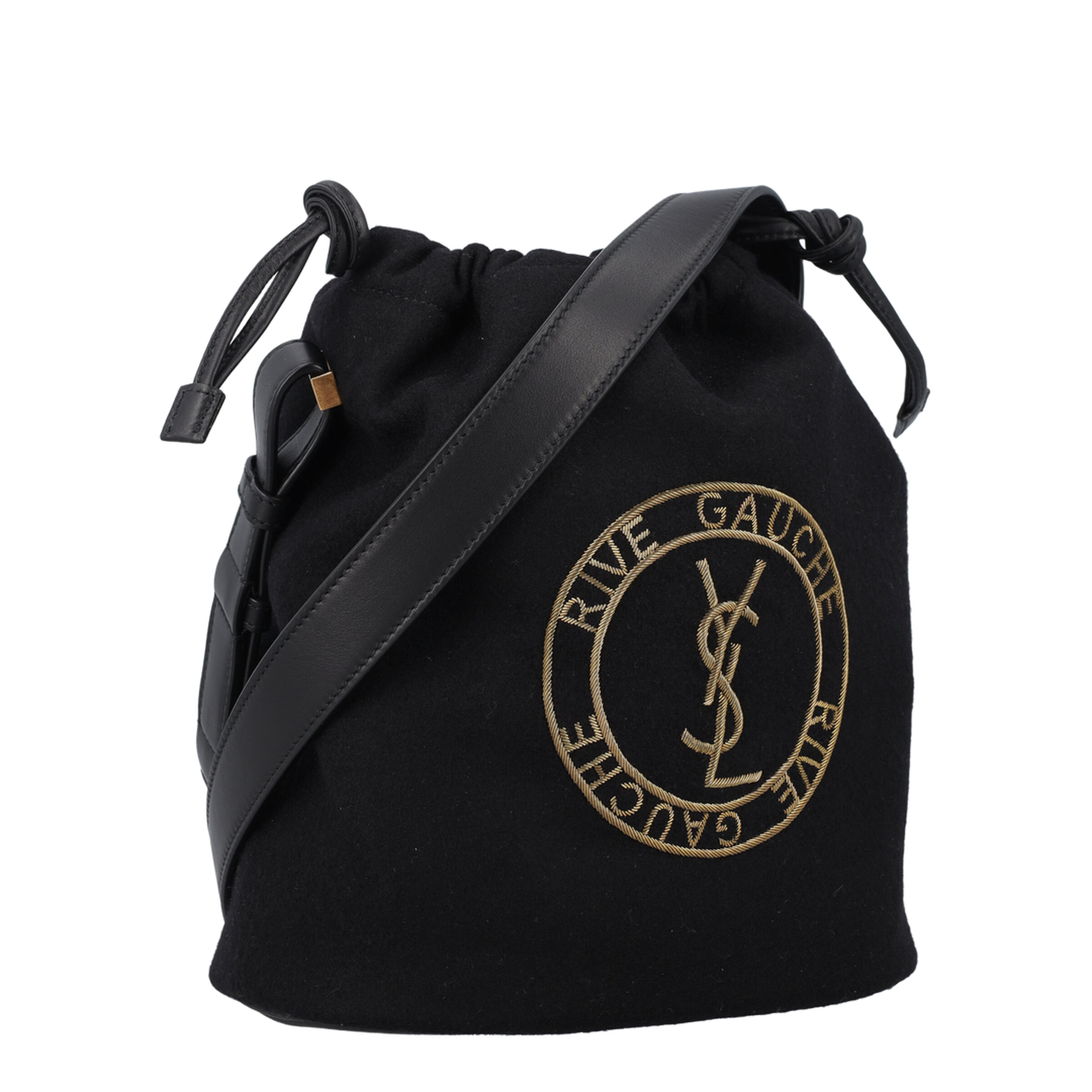 Drawstring Crossbody Pouch, Gold Hardware