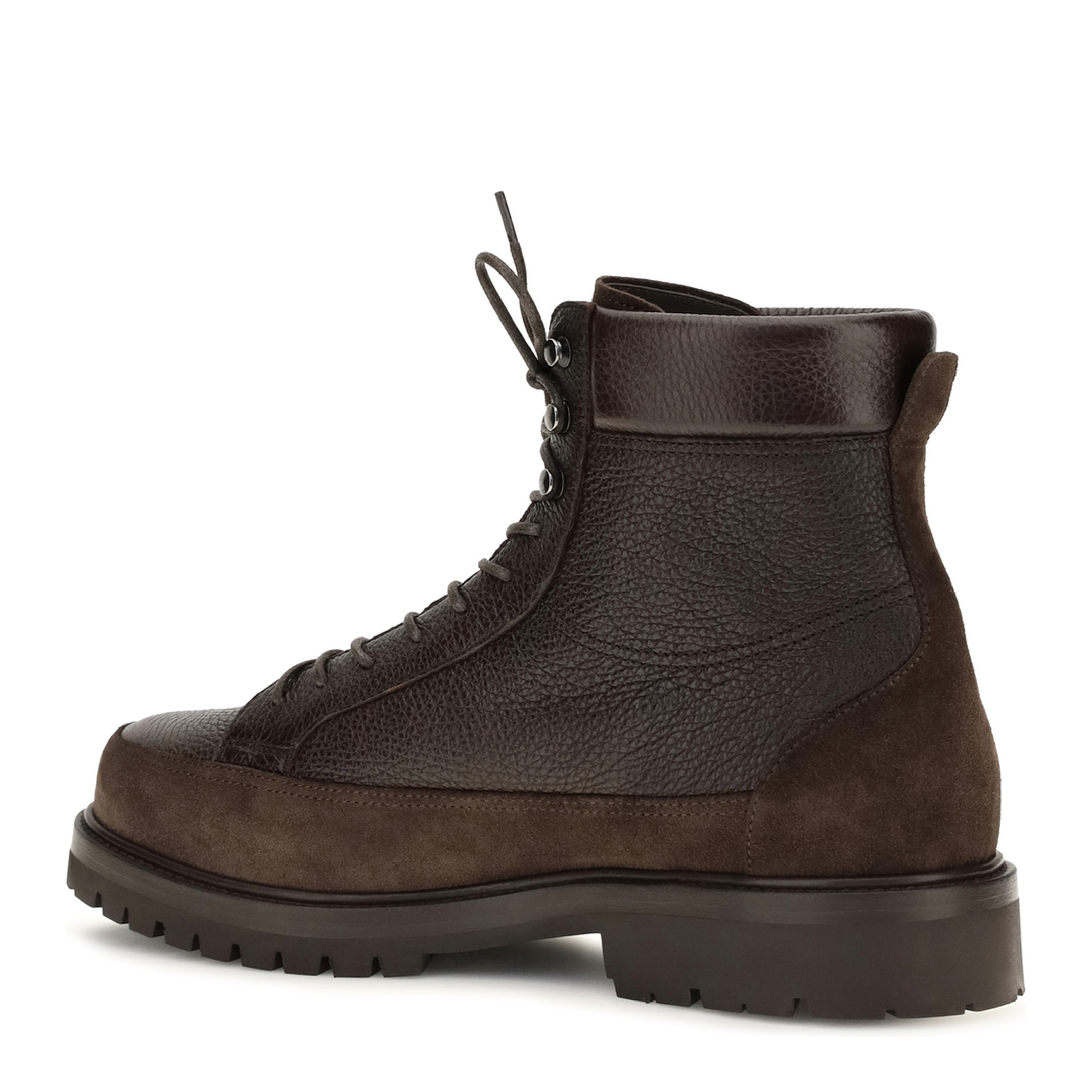 MAYFEYR - Brunello Cucinelli - Lace-Up Deer Leather And Suede Ankle Boots - MZUNTSQ677