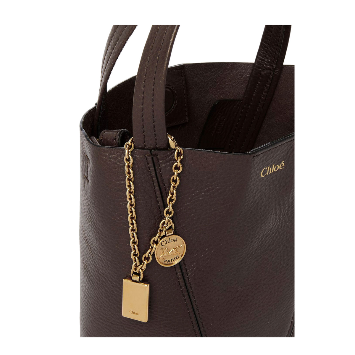 Spin Small Grained Cowhide Tote - Kohl Brown
