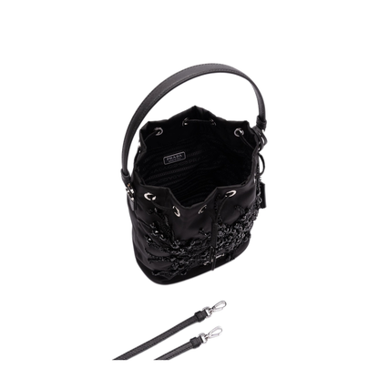 Re-Nylon Small Recycled Polyamide Bucket Bag - Black