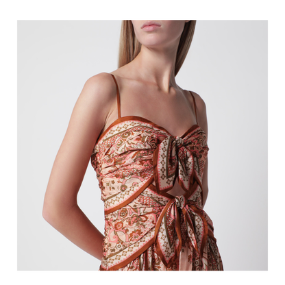 MAYFEYR - Zimmermann - Aster Midi Dress With Silk Scarf Detail - 8062DSS261SIPP