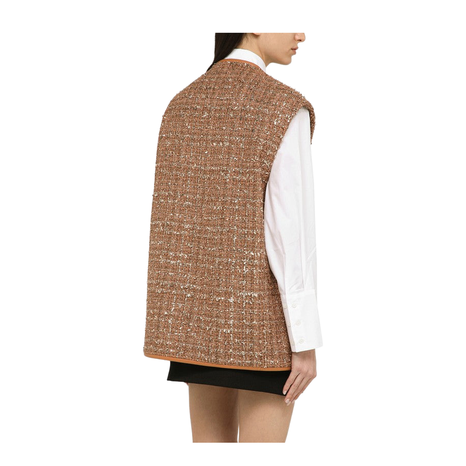 Waistcoat with Lambskin Leather Detailing