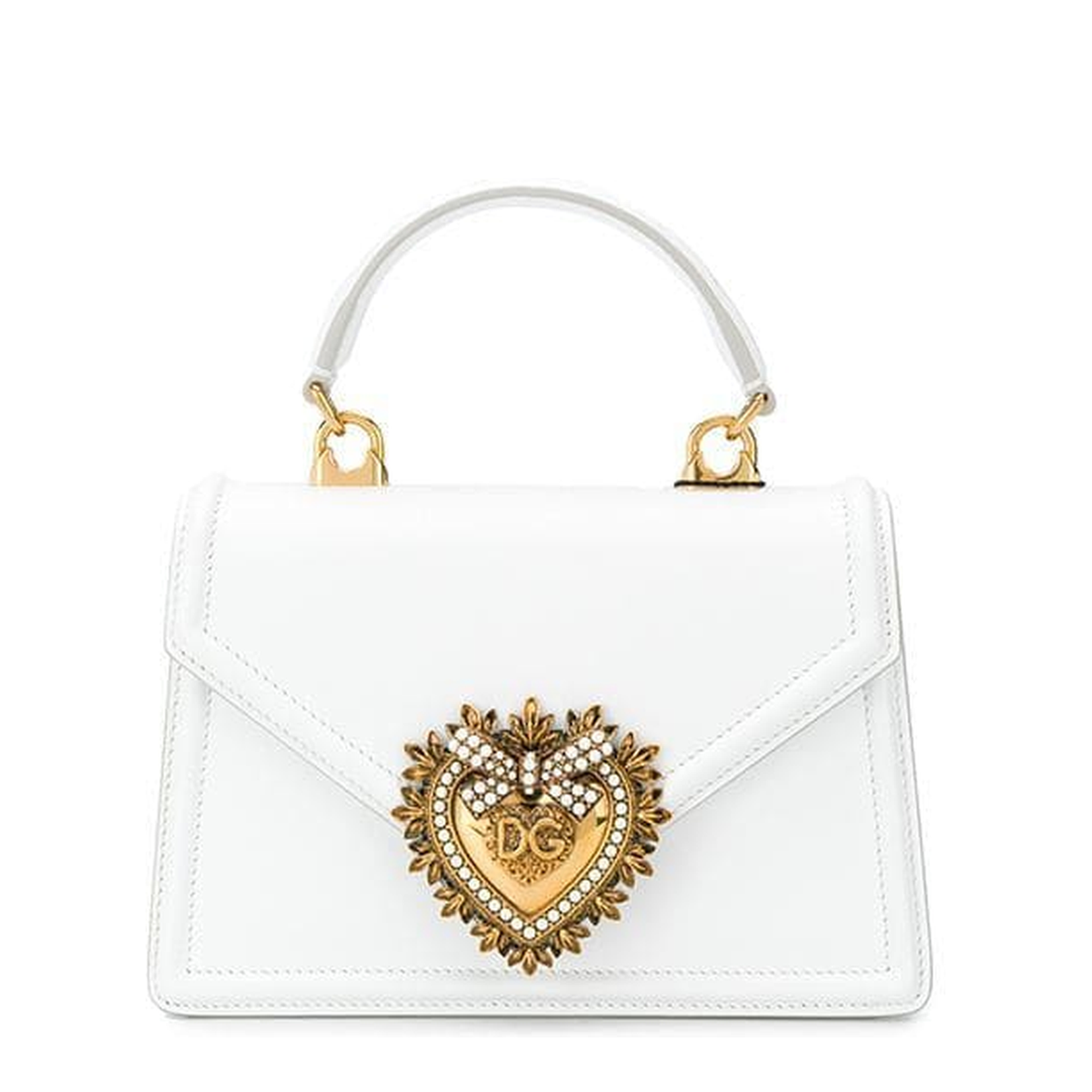 Small Smooth Calfskin Devotion Bag in White