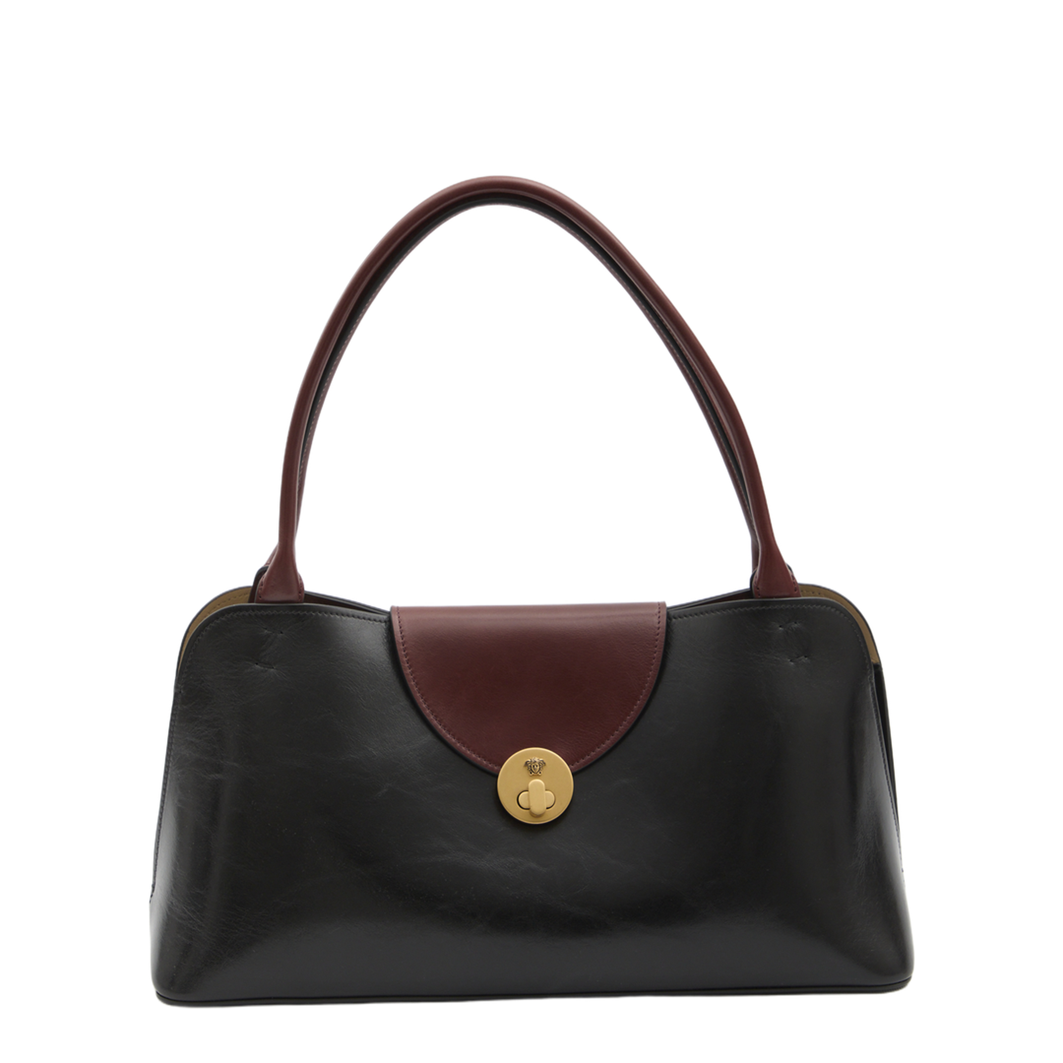 Vivian Medium Calf Leather Shoulder Bag - Aj Black Rosewood