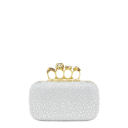 Knuckle Clutch with Crystal Embellishments