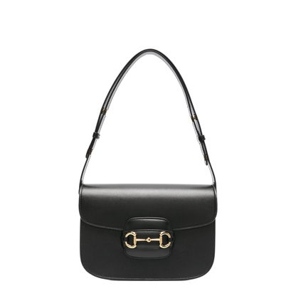 Horsebit 1955 Medium Leather Shoulder Bags - Black