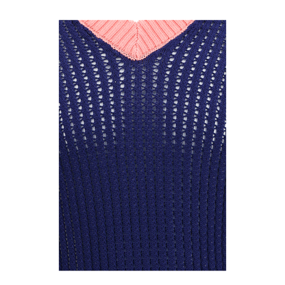 MAYFEYR - Fendi - Ribbed V-Neck Sweater With Ff Motif - FZE077AYY3