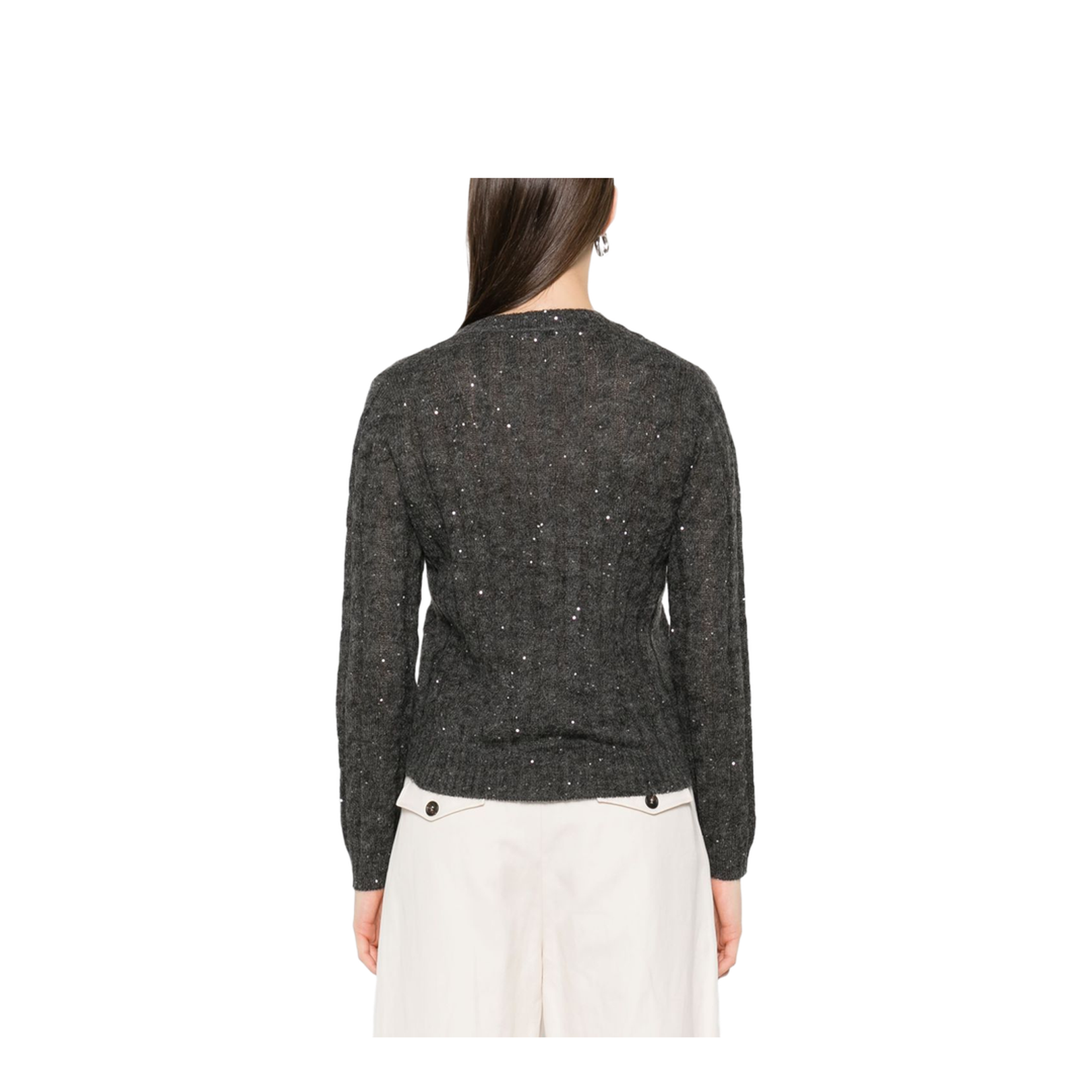 V-Neck Cable Pullover