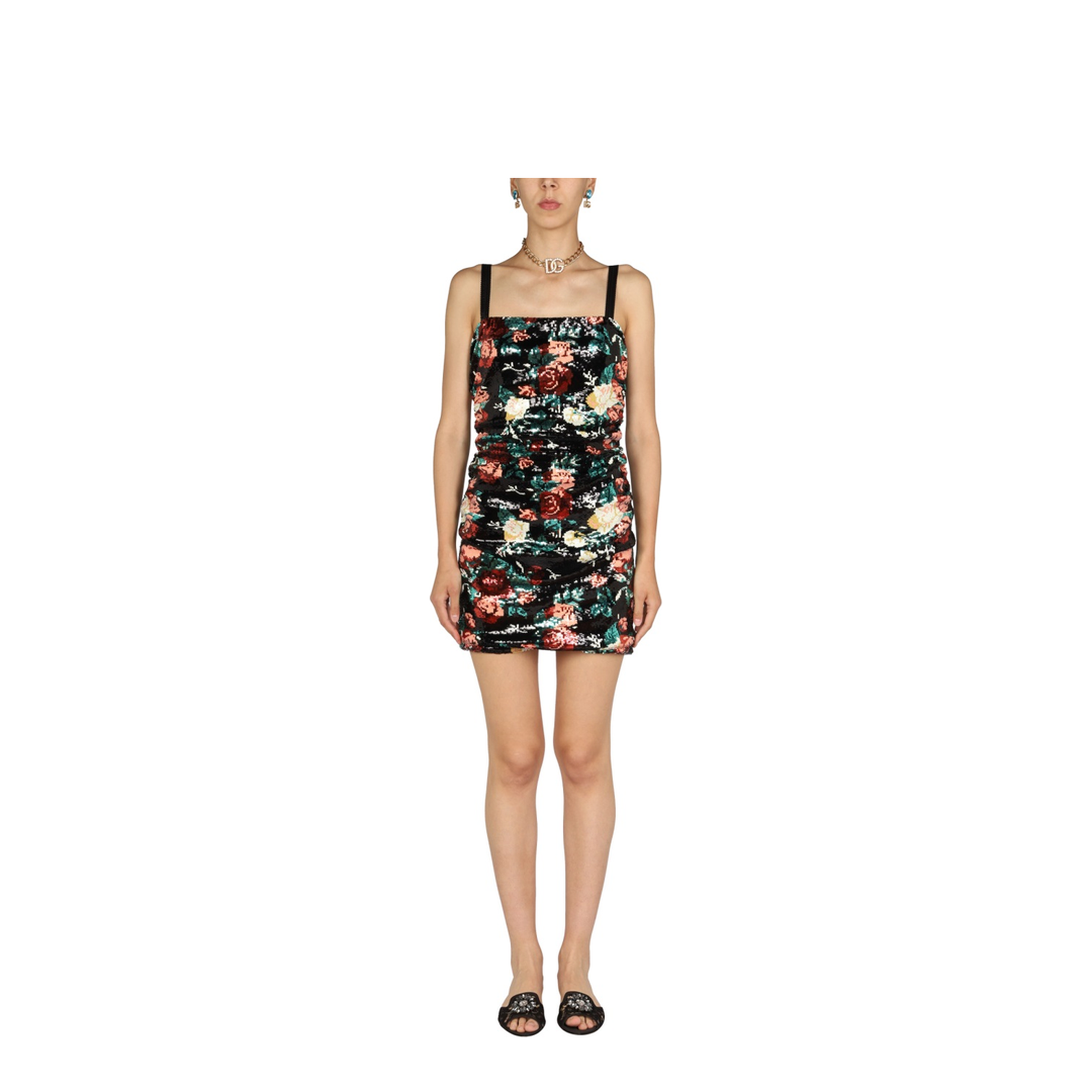 Rose Embroidery Short Dress