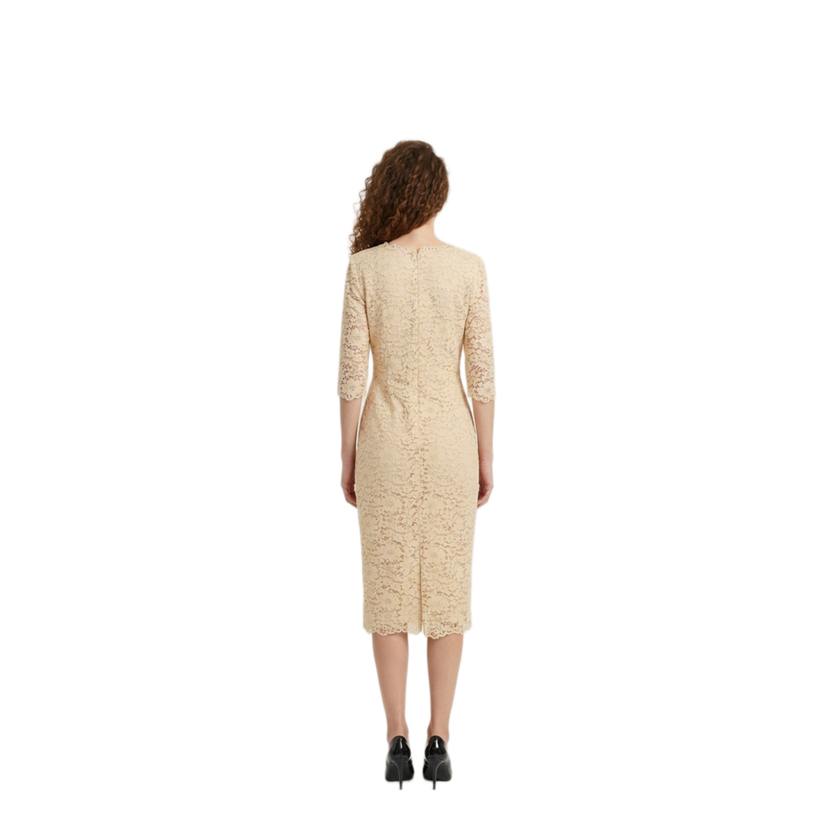 MAYFEYR - SUTTON NEW YORK - White Lace Midi Sheath Dress - 4315B12652GESSO