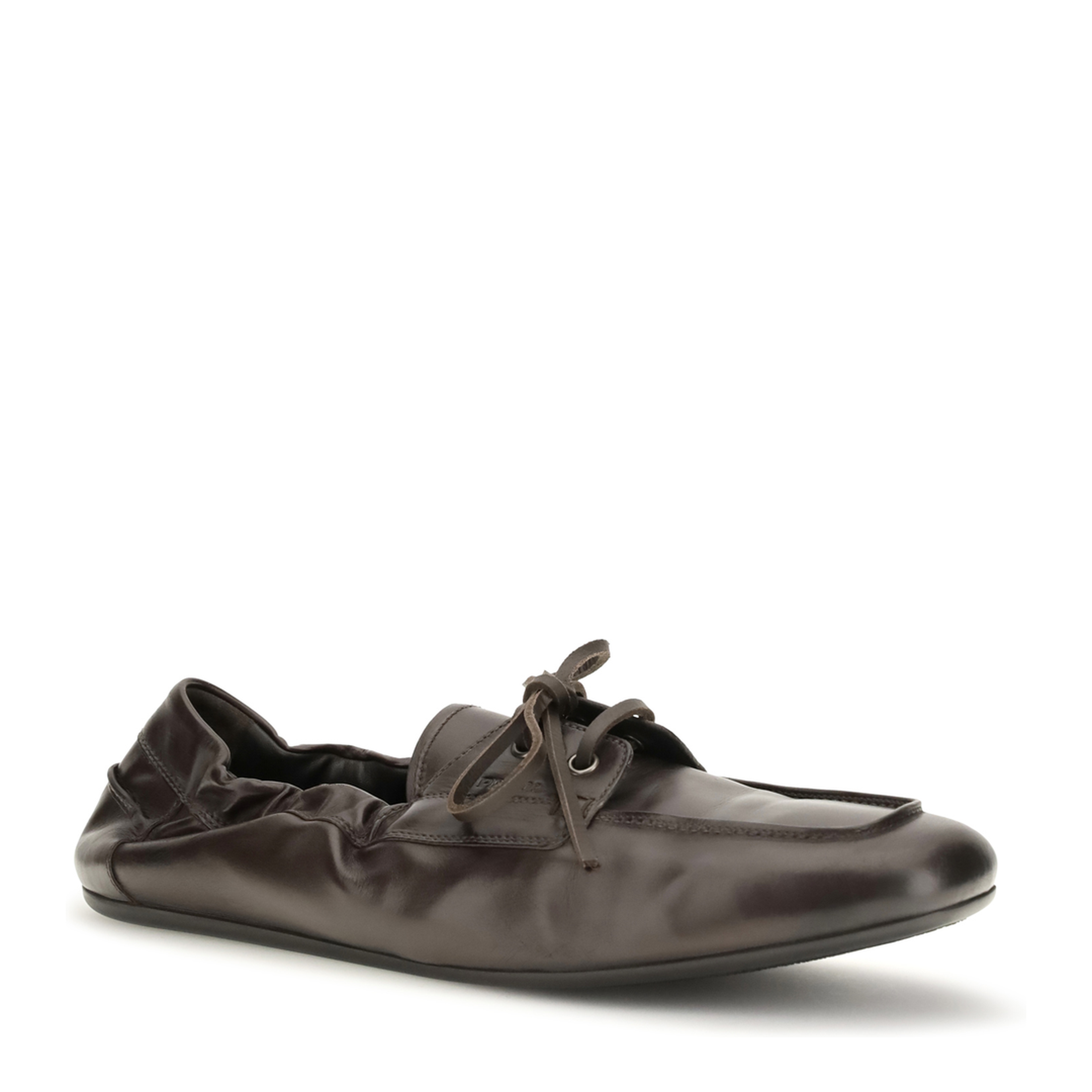 MAYFEYR - Prada - Aged Leather Lace-Up Sneakers - 2EG504FG0127V6