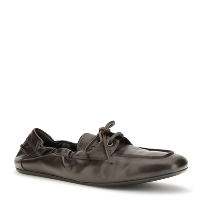 MAYFEYR - Prada - Aged Leather Lace-Up Sneakers - 2EG504FG0127V6