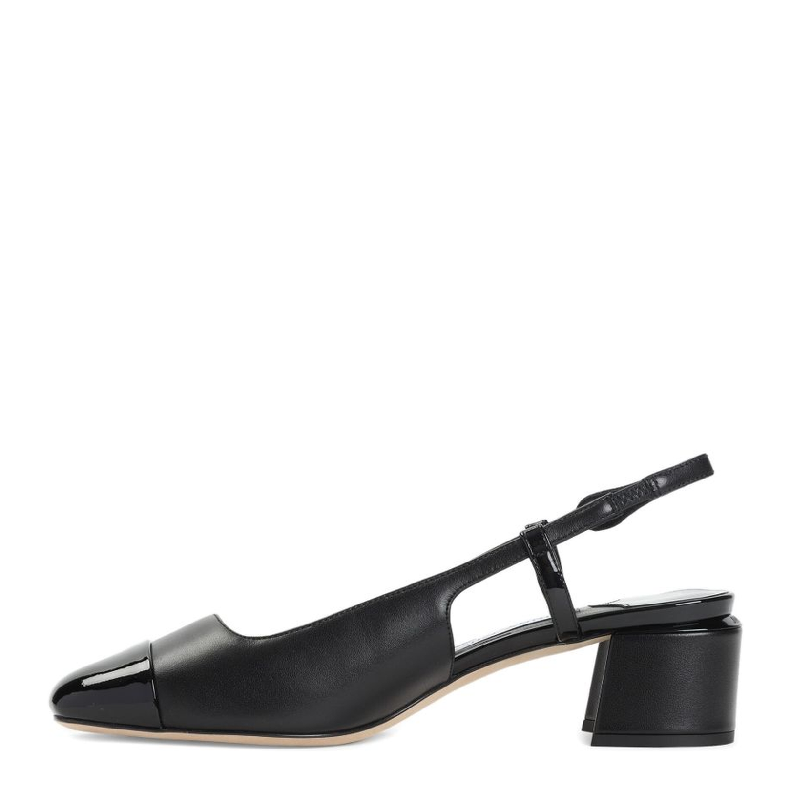 Black Nappa and Patent Leather Pumps