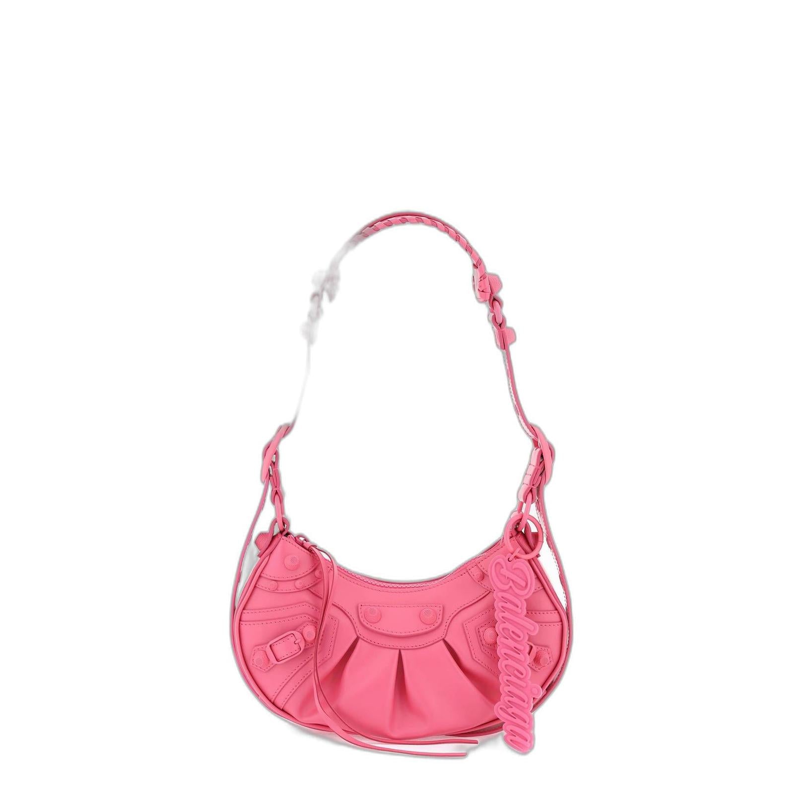 Le Cagole Xs Shoulder Bag in Fuchsia Leather