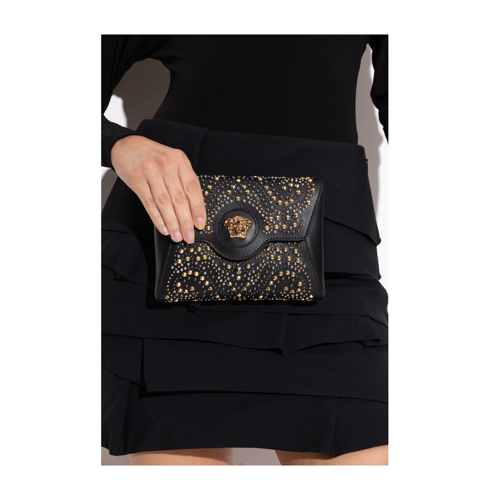 Clutch with appliqués