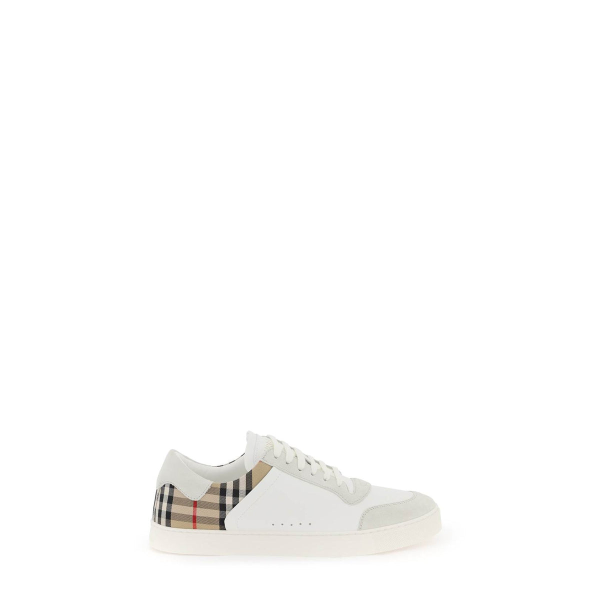 Burberry check leather sneakers