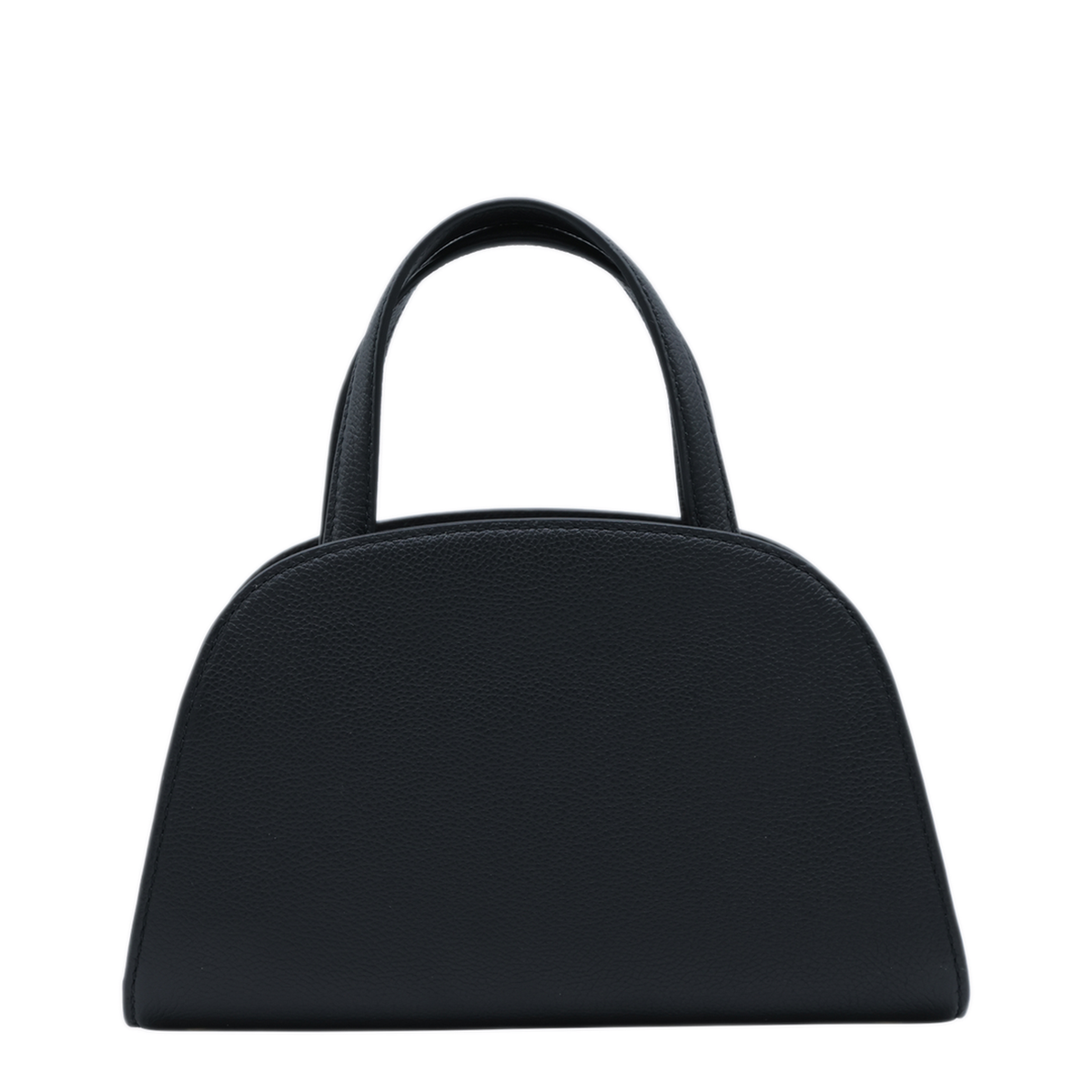 Pebbled Leather Shoulder Bag - Black
