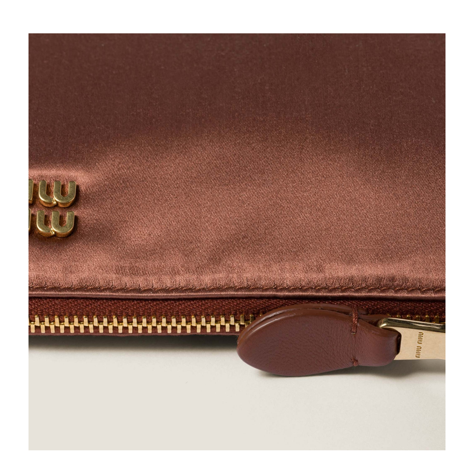 Brown Satin Shoulder Bag