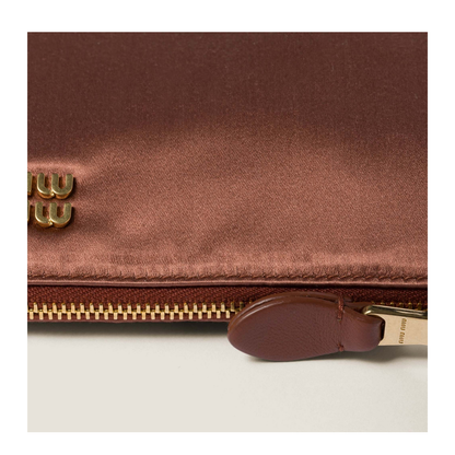 Brown Satin Shoulder Bag