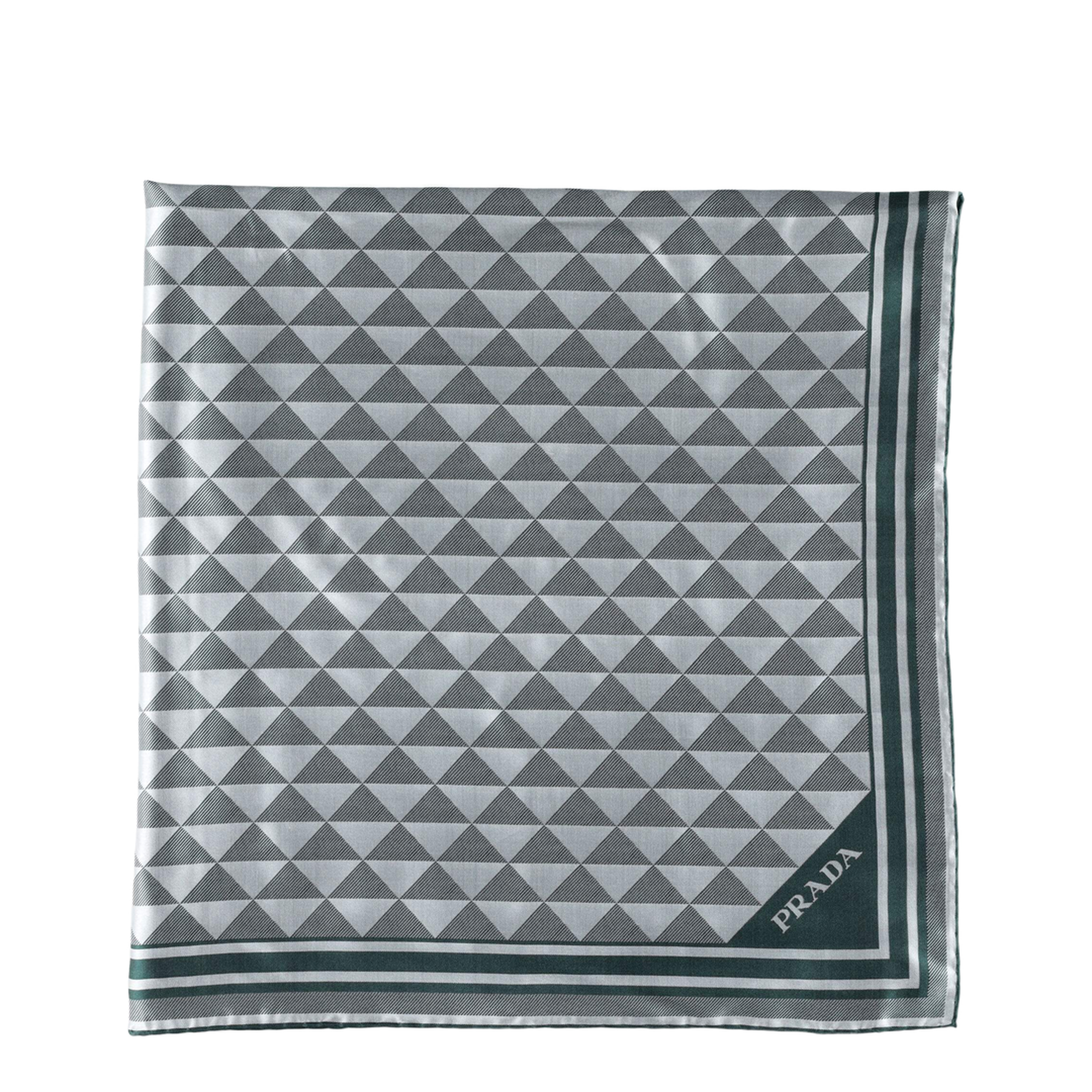 Embroidered Silk Foulard Printed