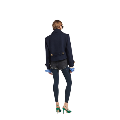 MAYFEYR - Balenciaga - Cropped Peacoat In Textured Wool - A002D7TUU16