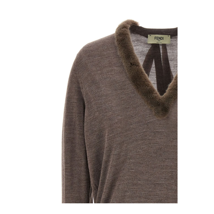 MAYFEYR - Fendi - Wool And Silk V-Neck Jumper - FZXC82ATPEF1QYK