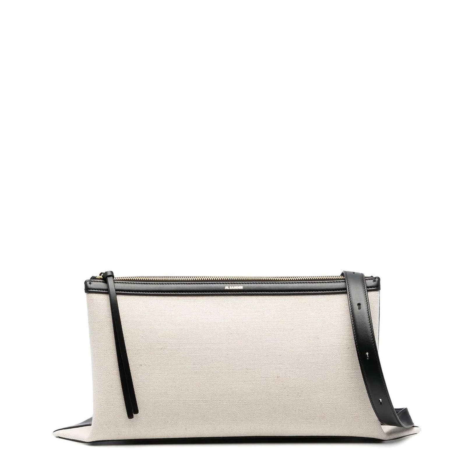 Two-Tone Canvas and Leather Medium Empire Shoulder Bag