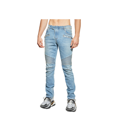 Slim-fit Biker Jeans Denim Blue
