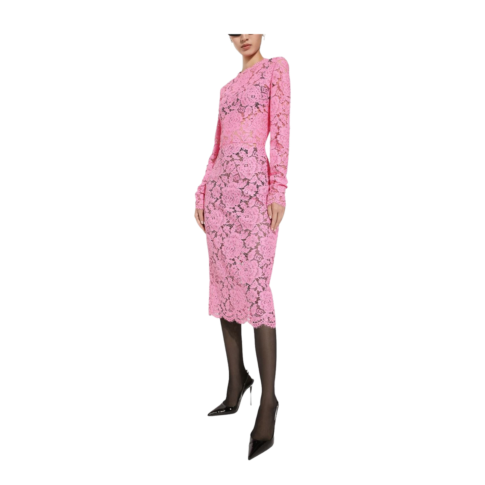 Light Pink Floral Lace Sheath Dress